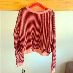 Forever 21 F21 burgundy/pink sweatshirt cropped